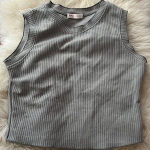 Green ribbed tank top